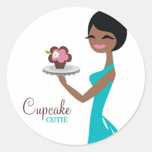 Sticker Rond 311 Carmella la Cupcake Cutie boîte cadeau Bleu