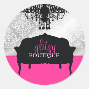 Sticker Rond 311 Glitzy Chic Boutique Hot Pink