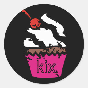 Sticker Rond 311-Kickin' Cupcake