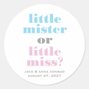 Sticker Rond 311 Révélation de genre Petite Mister, Petite Miss
