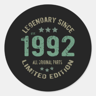 Sticker Rond 33 ans Anniversaire Légende 33e anniversaire Cadea