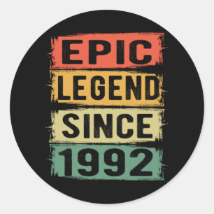 Sticker Rond 33 ans Vieux Anniversaire Epic Légende 33e anniver