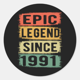 Sticker Rond 34 Ans Anniversaire Epic Légende 34e anniversaire 