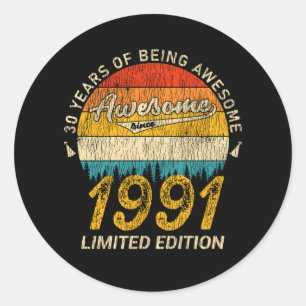 Sticker Rond 34 ans Anniversaire Légende 34e anniversaire Cadea