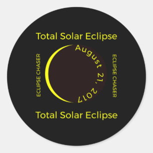 Sticker Rond #34 ; Chaser éclipse #34 ; Éclipse solaire totale 