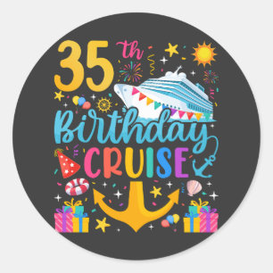 Sticker Rond 35e anniversaire Croisière B-Day Party