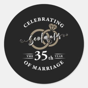 Sticker Rond 35E Anniversaire Du Mariage 35 Ans De Mariage