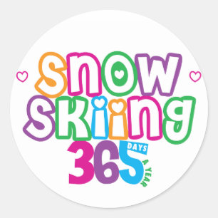 Sticker Rond 365 Ski De Neige
