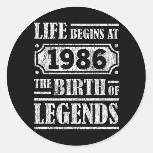 Sticker Rond 39 Ans 1986 Naissance De La Légende 39E Anniversai