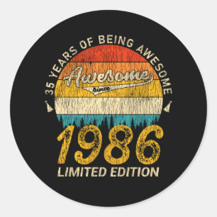 Sticker Rond 39 Ans 1986 Rétro Magnifique 39e anniversaire Cade