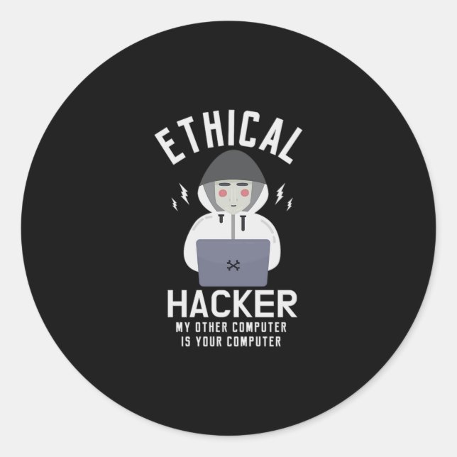 Sticker Rond 39.Hackers éthicaux My Other Computer Is Your Comp (Devant)