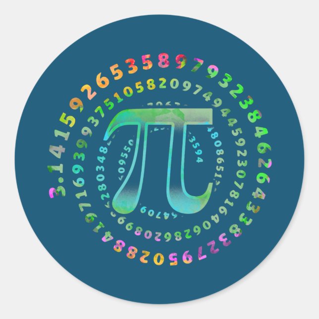 Sticker Rond 3 14 Pi Mathematics Physics Irrational Number  (Devant)