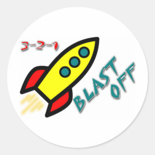 STICKER ROND 3-2-1 BLAST OFF