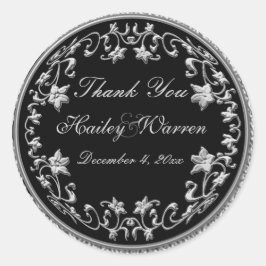 Sticker rond 3" de diamètre noir et blanc