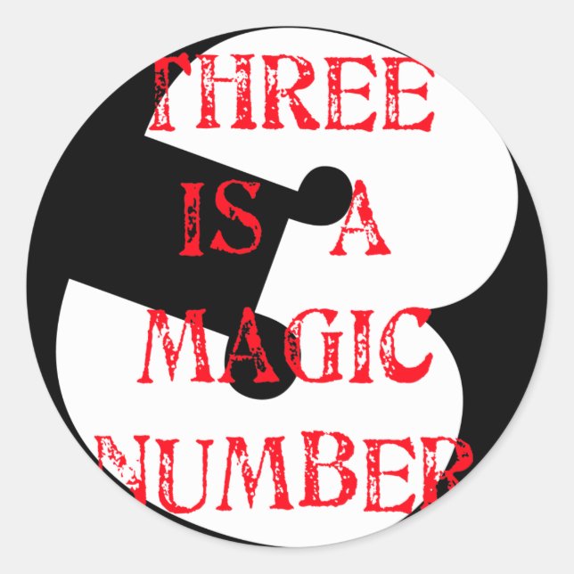 Sticker Rond 3 est un numéro magique (Devant)
