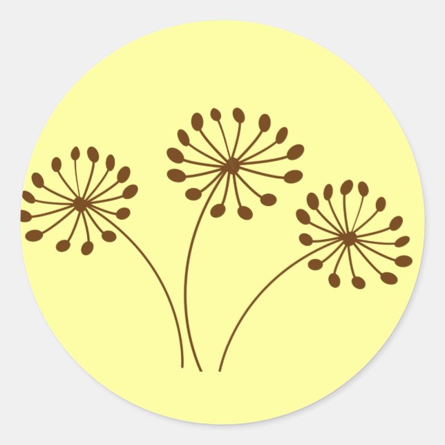 Sticker Rond 3 Fleurs Brown (Devant)