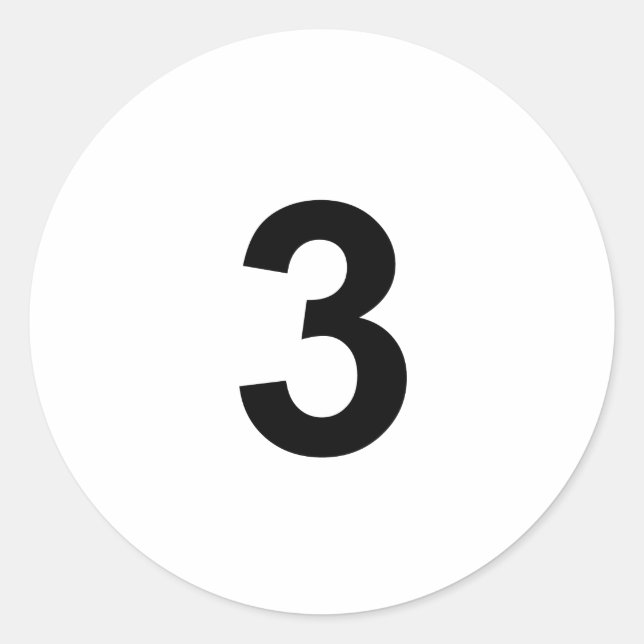 Sticker Rond 3 - numéro trois (Devant)