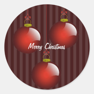 Sticker Rond 3 ornements rouges