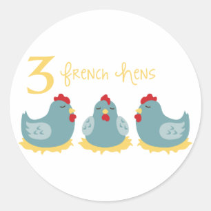 Sticker Rond 3 poules françaises