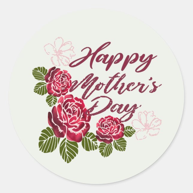 Sticker Rond 3 Roses rouges (Devant)
