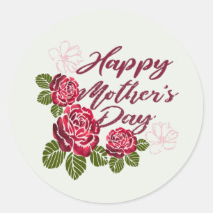 Sticker Rond 3 Roses rouges