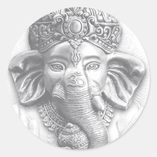 Sticker Rond 3d Lord Ganesha - om