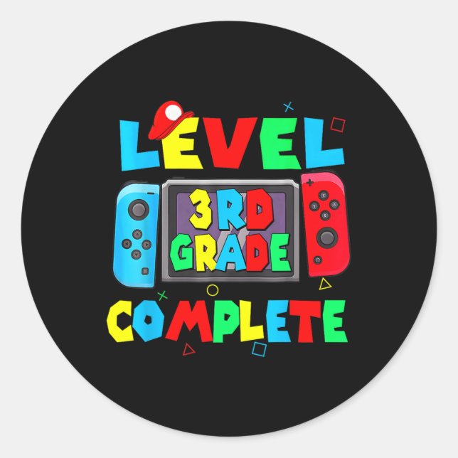 Sticker Rond 3e année complète Dernière journée de l'école jeu  (Devant)