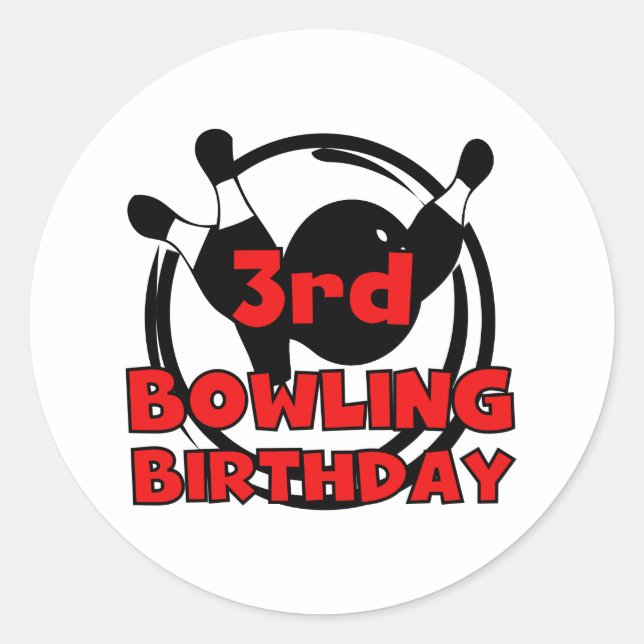 Sticker Rond 3e anniversaire de Bowling (Devant)