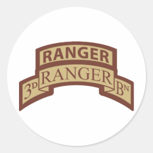Sticker Rond 3e Bn Ranger, Onglet Ranger, Désert