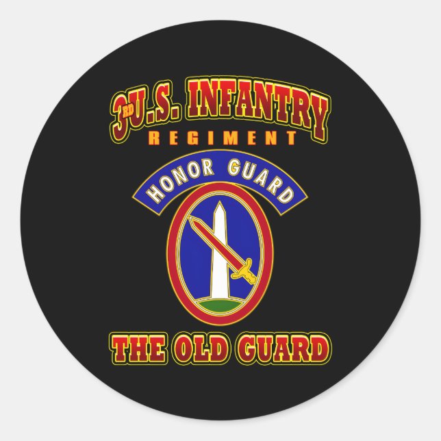 Sticker Rond 3E Garde d'honneur du régiment d'infanterie des Ét (Devant)