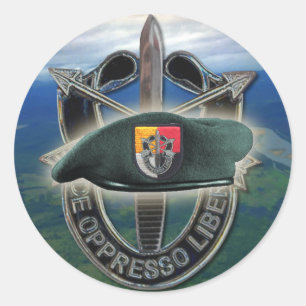 Sticker Rond 3e groupe des forces spéciales Green Berets vétéri