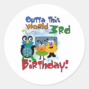 Sticker Rond 3ème anniversaire d'espace extra-atmosphérique
