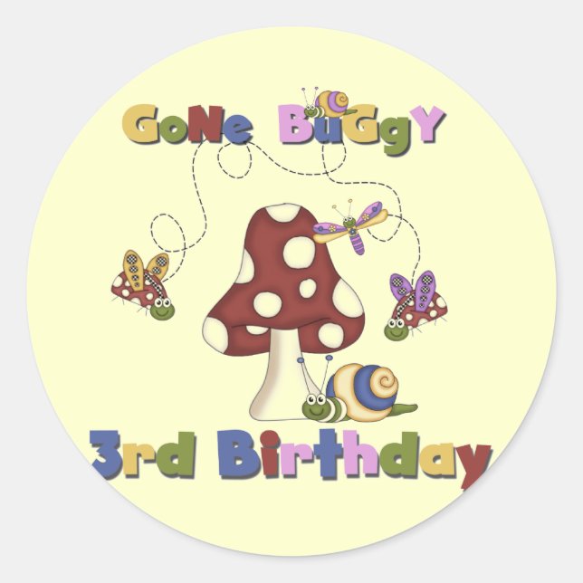 Sticker Rond 3ème Bogue T-shirts et cadeaux d'anniversaire (Devant)