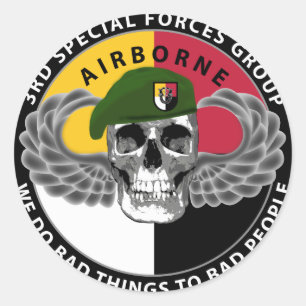 Sticker Rond 3ème Crâne de groupe de forces spéciales