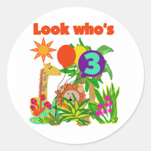 Sticker Rond 3èmes T-shirts et cadeaux d'anniversaire de safar