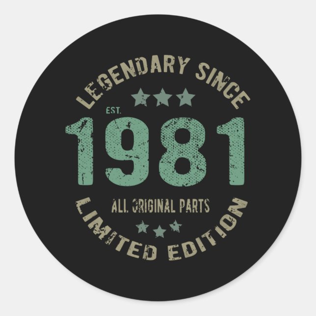 Sticker Rond 40 ans Légende Anniversaire 40e anniversaire (Devant)