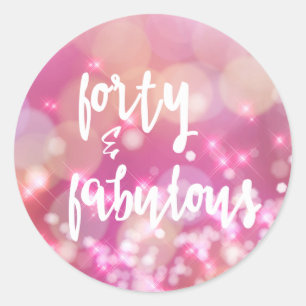 Sticker Rond 40 et fabuleux, glamour du 40e anniversaire