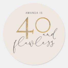 Sticker Rond 40 et Flawless Blush Pink Gold Grey Nom