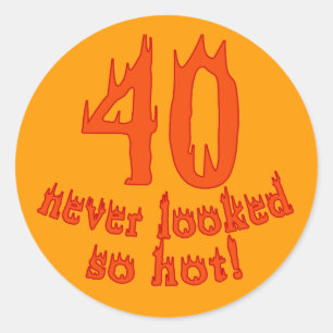 Sticker Rond 40 non jamais regardé si chaud