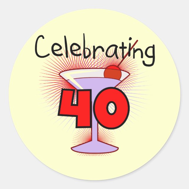 Sticker Rond 40 t-shirts et cadeaux (Devant)
