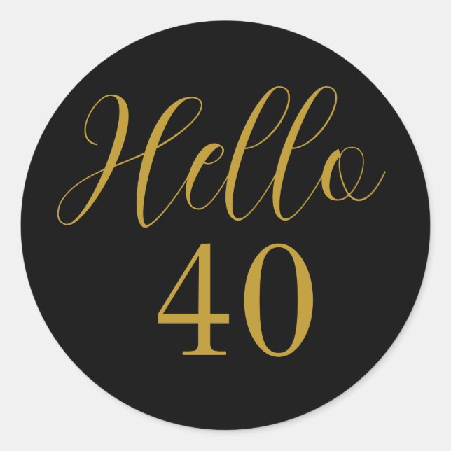Sticker Rond 40e anniversaire Black Gold Anniversaire (Devant)