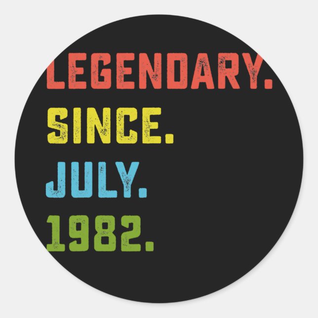 Sticker Rond 40e anniversaire Cadeau légendaire depuis juillet  (Devant)