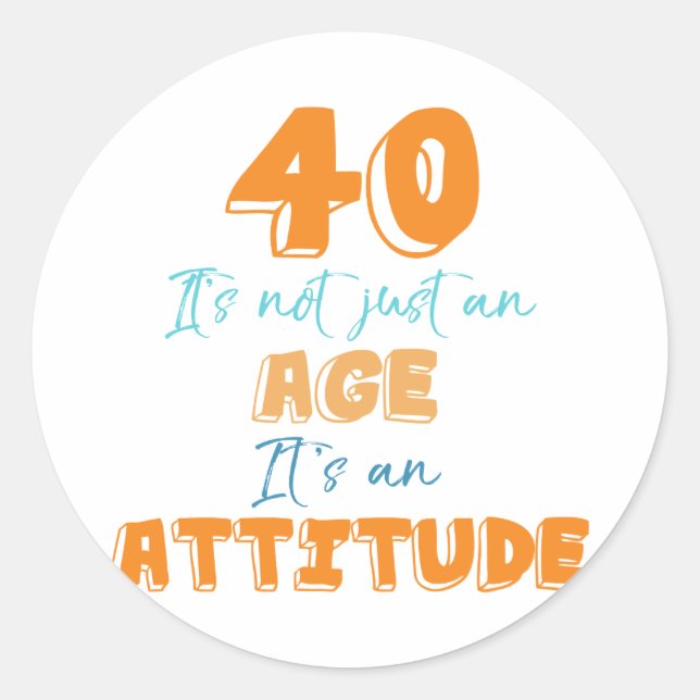 Sticker Rond 40e anniversaire Gag cadeau (Devant)