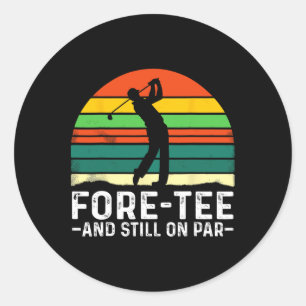 Sticker Rond 40e Anniversaire Première Et Toujours Sur Par Golf