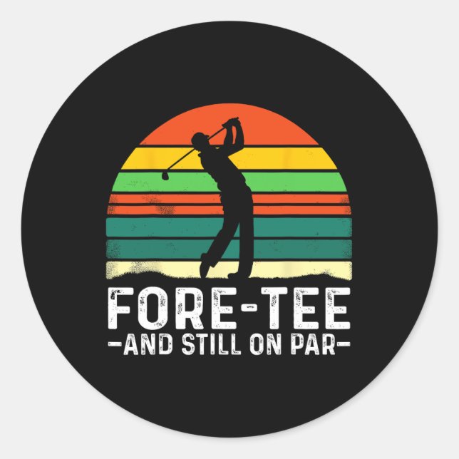 Sticker Rond 40e Anniversaire Première Et Toujours Sur Par Golf (Devant)