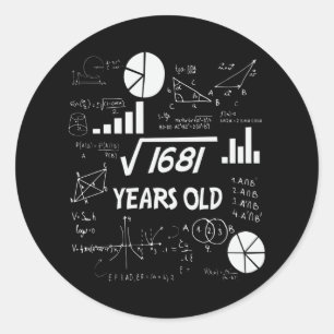 Sticker Rond 41 ans Enseignant des mathématiques Anniversaires