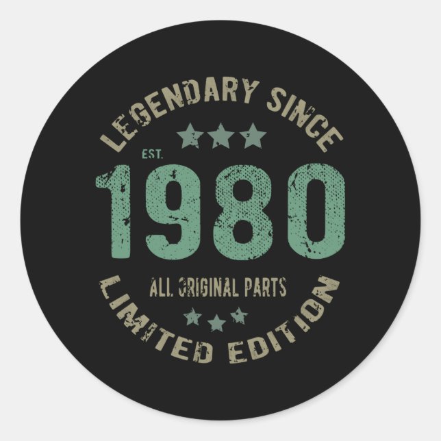 Sticker Rond 41 ans Légende Anniversaire 41e anniversaire (Devant)