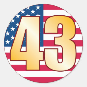 Sticker Rond 43 USA Gold