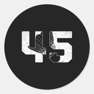 Sticker Rond 45e anniversaire hommes joueur de badminton Badmin