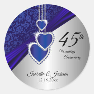 Sticker Rond 45ème / 65ème Sapphire Mariage Anniversaire Concep